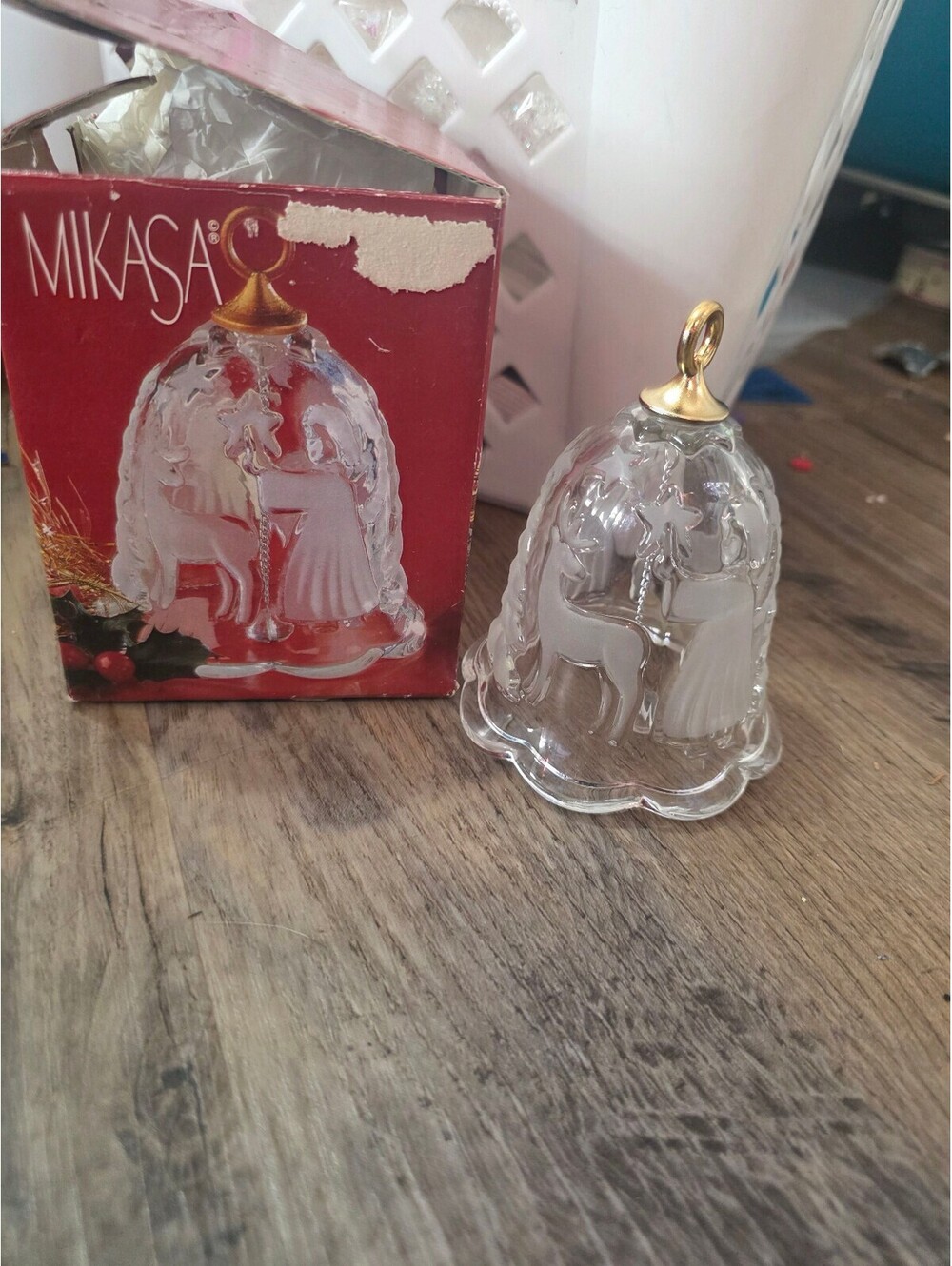 Mikasa Holiday Lights Glass Bell 4 1/4" Made in Germany